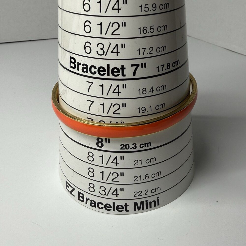 Kate Spade New York Skinny Gold And Orange Enamel Bangle Bow Bracelet - Picture 8 of 8